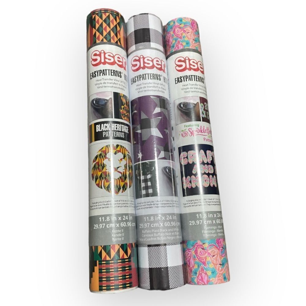 New 3 Rolls SISER Kente II Heat Transfer Vinyl Pattern 11.8"x24"